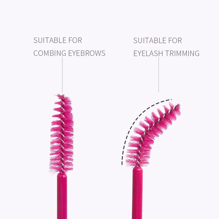 CNKESS Wimpern- und Augenbrauenpinsel, 100 Stück, Pink, Einweg - Bild 2