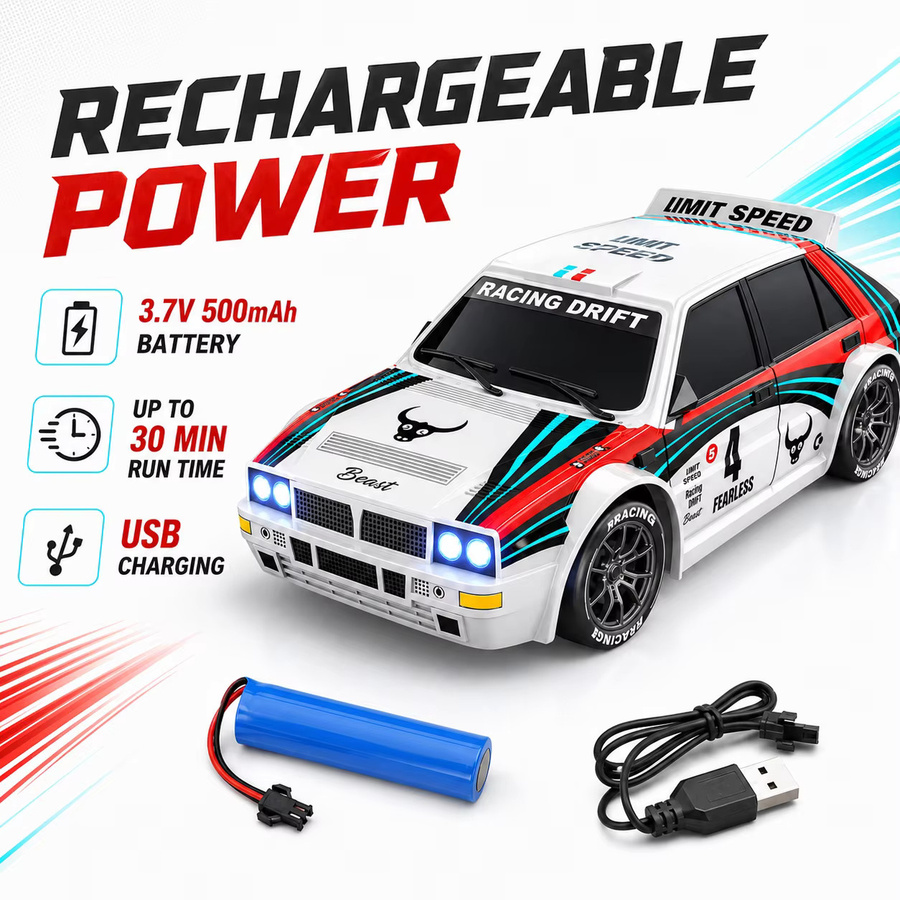 ZNLYRION Ferngesteuertes Auto, 1:24, 4WD, mit Rücklichtern - Bild 5