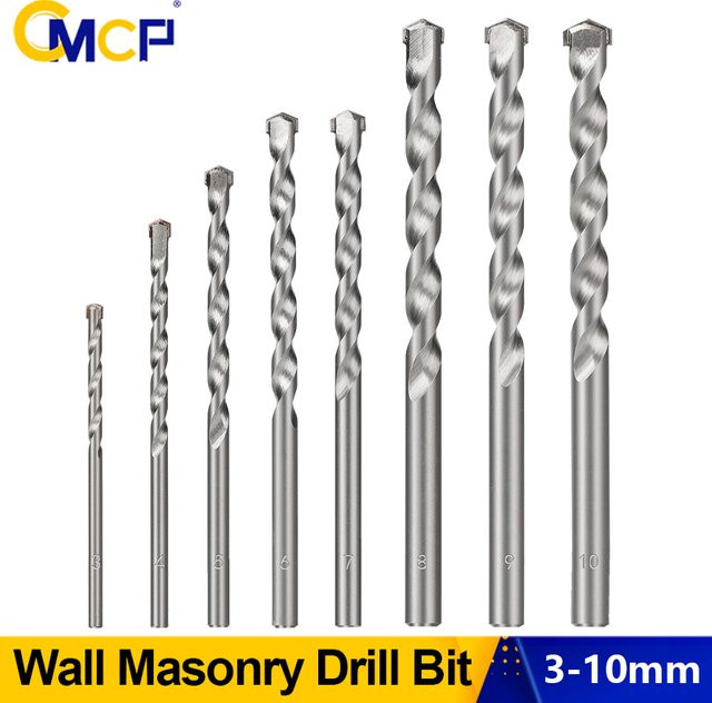 CMCP Hartmetall-Wand-Steinbohrer Set in Silber für Beton, Ziegel, Marmor und Fliesen, Durchmesser: 3 bis 10 mm - Bild 1