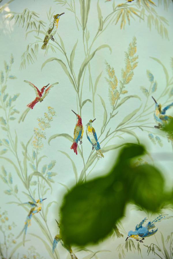 Sanderson Tapete Tuileries mit floralem Naturmotiv in Sage und Multicolour aus Vlies - Bild 1