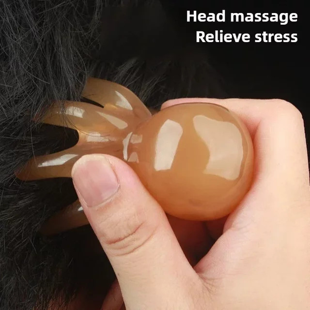 Harz Octopus Kopfhaut Massage Pinsel, Gua Sha Akupunktur Massagegerät, Unisex - Bild 1