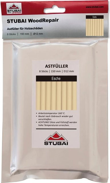 Stubai Wood-Repair Sticks Astfüller aus synthetischem Harz in Grau und Beige, 8 Stück, Länge: 150 mm - Bild 1