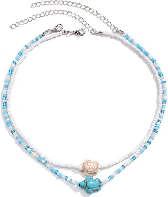 Lucky Star Jewelry Halskette, Seestern, Schildkröte, Zirkonia, Perle, Silber, Damen - Bild 1