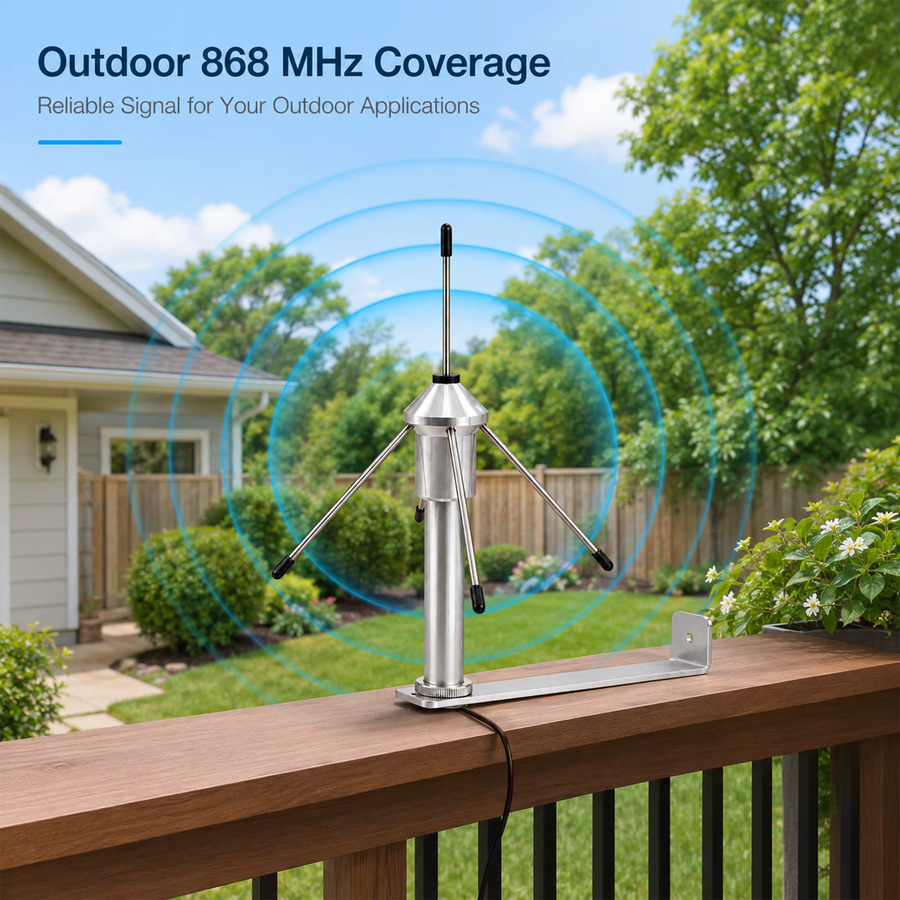 SignalPlus GP-868 SDL Bodenantenne 868MHz mit Halterung, 3dBi, Silber, 10m Kabel (TNC-Stecker auf N-Buchse) für Meshtastic Z-Wave LoRaWAN - Bild 2