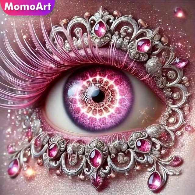 Momoart Diamant-Stickerei Set Augen-Porträt als DIY Diamant-Mosaik Kunst Set B/H: 20 x 20 cm - Bild 1