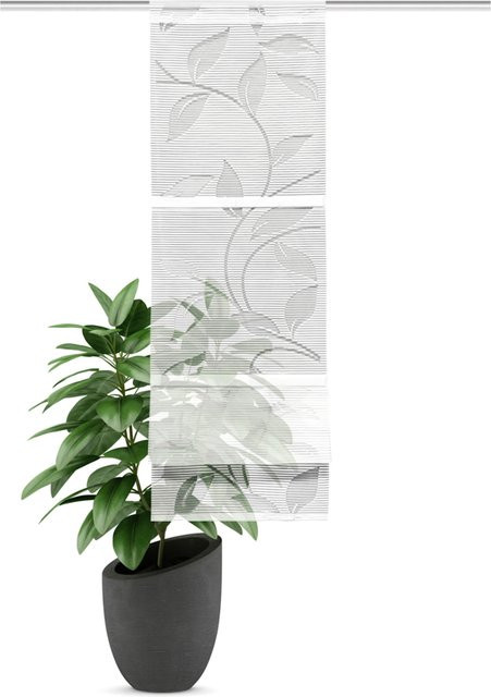 Magnetrollo Heine Home in Weiß mit floralem Ranken-Motiv, semi-transparent, Breite: 120 cm, Höhe: 120 cm - Bild 1