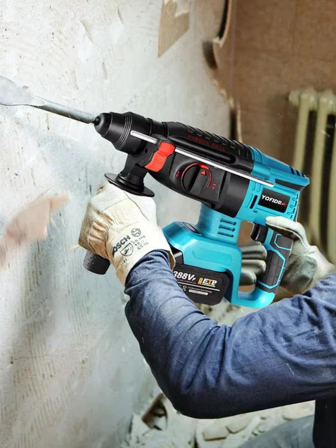 YOFIDRA Bürstenloser Elektro-Bohrhammer 26mm, kabelloser Multifunktions-Bohrhammer mit 21V Akku-Kompatibilität für Makita - Bild 7