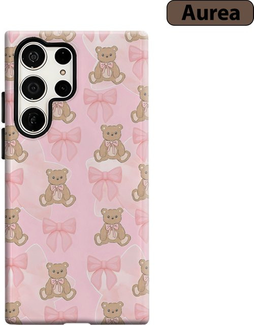 Blush Bears Stoßfeste Handyhülle für Samsung Galaxy S25 Ultra, S24, S23 Ultra und S23 Plus in Pink mit robuster Doppelschicht-Rückabdeckung - Bild 1