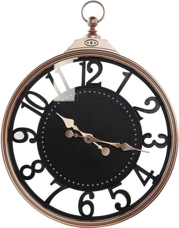 BELIANI Wanduhr in Schwarz und Kupferfarben, runde Vintage Wanddekoration mit arabischen Ziffern, Durchmesser: 44 cm - Bild 1