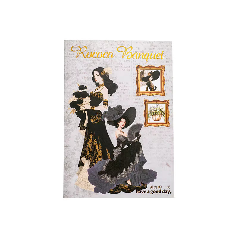 CBTstationery Rococo Dinner Series PET-Aufkleber-Set Vintage-Figuren für Journal und Collage, 6 Stile, Mehrfarbig - Bild 2