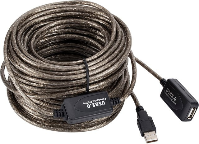 VODOOL USB 2.0 Aktives Verlängerungskabel USB-A Stecker auf Buchse in Schwarz - Bild 1