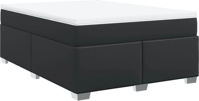 vidaXL Hybrid-Boxspringbett mit Matratze und Taschenfederkern in Schwarz, B/T: 140 x 200 cm - Bild 1