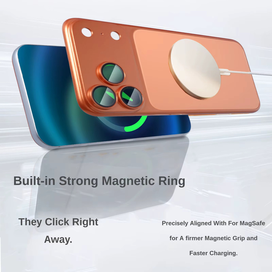 Change Protect Magnetische Handyhülle aus Aluminiumlegierung für iPhone 12 bis 17 Pro Max in Schwarz - Bild 3