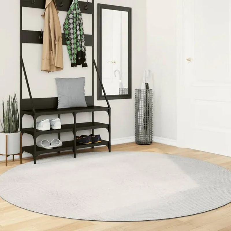 Vidaxl Teppich Iza Kurzflor in Cremefarben, Durchmesser: 200 cm - Bild 1