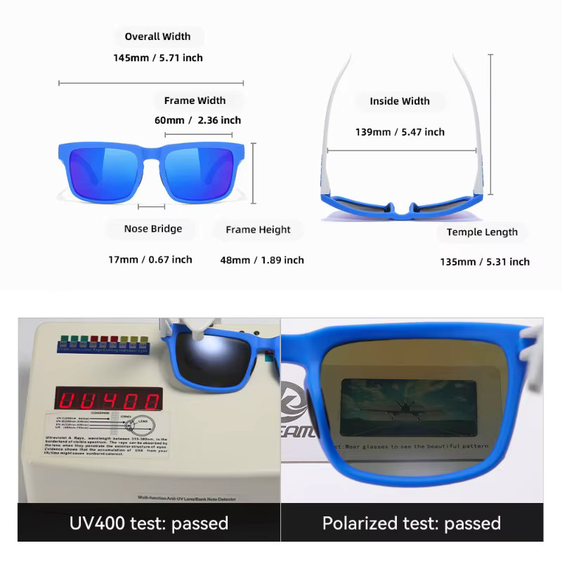KDEAM KD332 Sonnenbrille, quadratisch, Vollrand, multicolor, Kunststoff, polarisiert - Bild 2