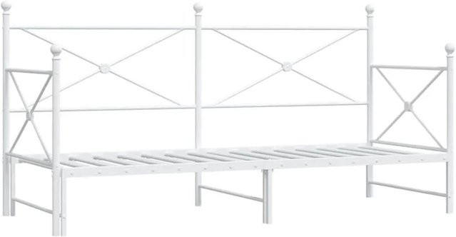 vidaXL Tagesbett ausziehbar in Weiß aus Metall ohne Matratze B/T/H: 80 x 200 cm - Bild 1