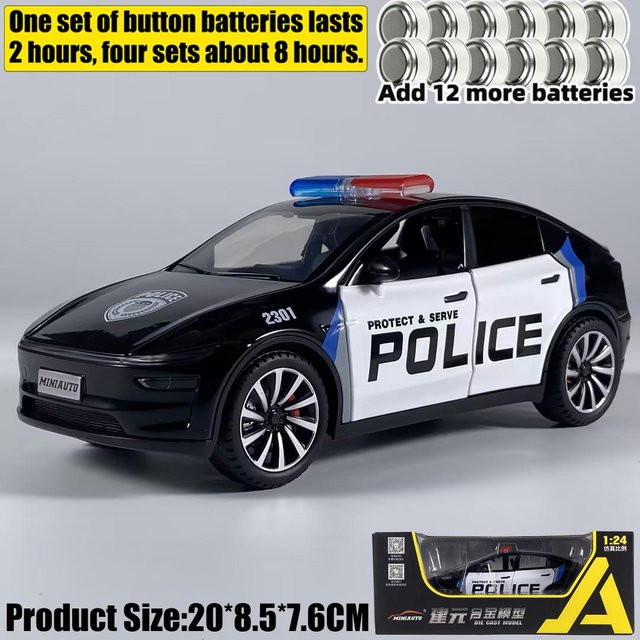 Linyi toy car Modell Y US-Polizei, Modellauto, 1:24, Metall, ab 14 Jahren - Bild 1