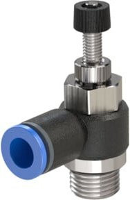 Riegler Drosselrückschlagventil Blaue Serie Abluftdrossel M5 15bar Durchmesser 4mm in Blau - Bild 1
