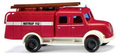 Wiking Modell Feuerwehr TLF 16 Magirus Deutz Einsatzfahrzeug in Rot und Weiß im Maßstab 1:160 - Bild 1