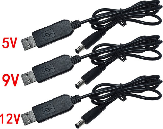 Si Tai&SH USB Power Boost Line Step UP Modul DC 5V zu DC 9V / 12V Konverter Adapterkabel mit 2,1x5,5mm Stecker in Schwarz - Bild 1