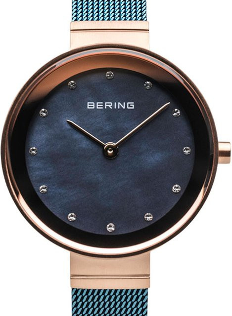 Bering Damenuhr, Quarz, Edelstahl, Blau, 28 mm, 5 ATM - Bild 1