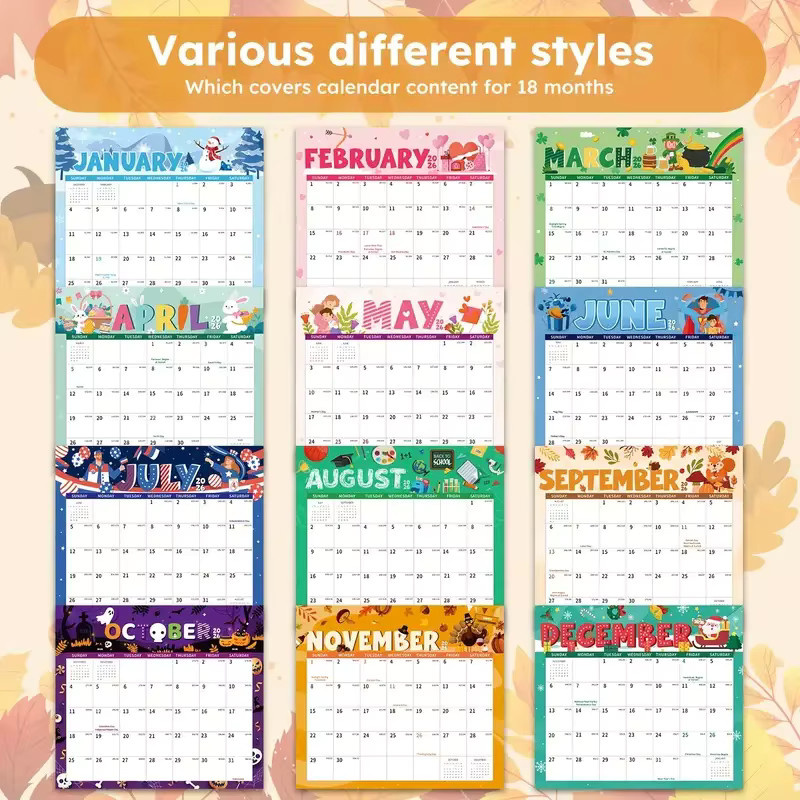 Creative Beauty Magnetischer Wandkalender 18 Monate Januar 2026 bis Juni 2027 Multifunktionaler DIY Kalender Multicolor - Bild 2