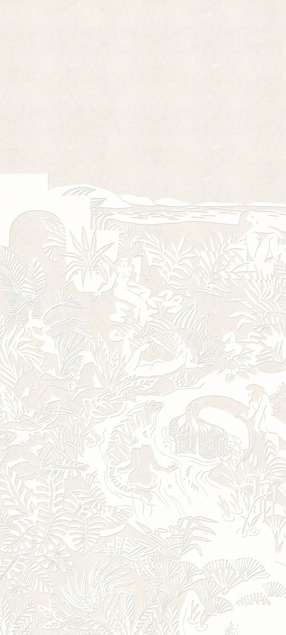 Isidore Leroy Mural Eternelles Pierre Wandgestaltung Panel A in Beige mit floralem Frühlingsmotiv aus Papier - Bild 2