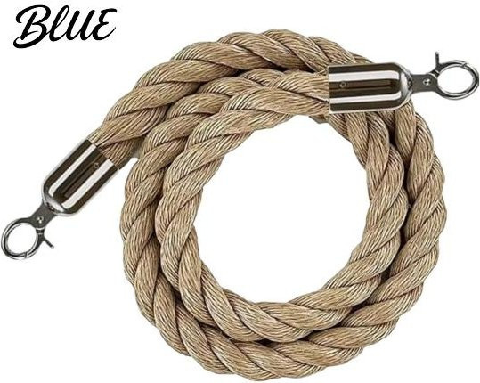 Happiness Party Absperrseil aus natürlichem Jute-Garn in Beige mit silbernen Metallhaken, Länge: 2 m - Bild 1