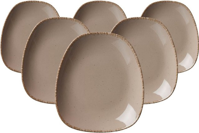 Ritzenhoff & Breker Beilagenteller Casa aus Keramik, Beige, 6er Set, Breite: 19 cm, Tiefe: 16,5 cm - Bild 1