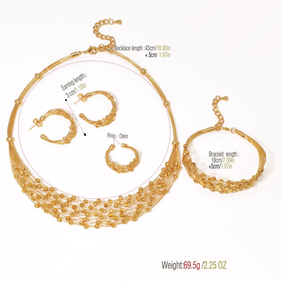 GZJPEI Schmuckset, Perle, Messing, Gold, Damen - Bild 2