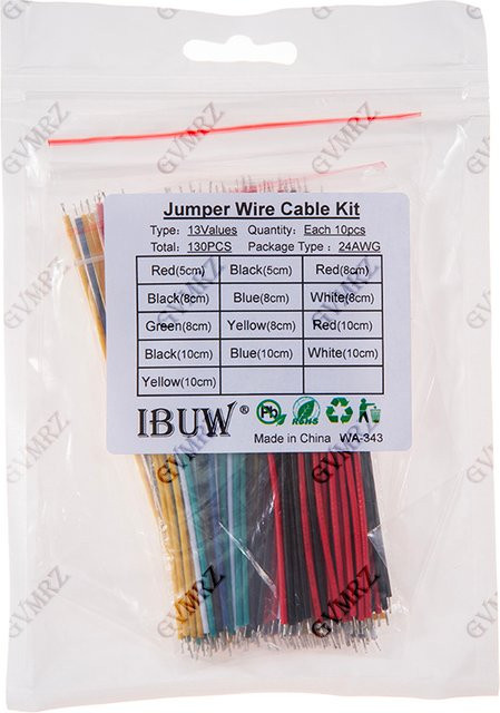 130-teiliges Breadboard Jumper-Kabel-Set in 6 Farben, 24AWG verzinnte PCB-Lötkabel aus flexiblem PVC, Längen: 5 cm, 8 cm und 10 cm, Multicolor - Bild 1