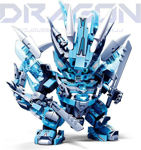 2 in 1 Verwandlungsfähiger Mecha Roboter Stadt Bausteine Drachenmodell Kinderspielzeug ab 6-12 Jahre - Bild 1