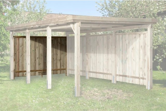 WEKA Rückwand für Carports aus Holz in Braun, Breite: 270 cm, Höhe: 180 cm - Bild 1