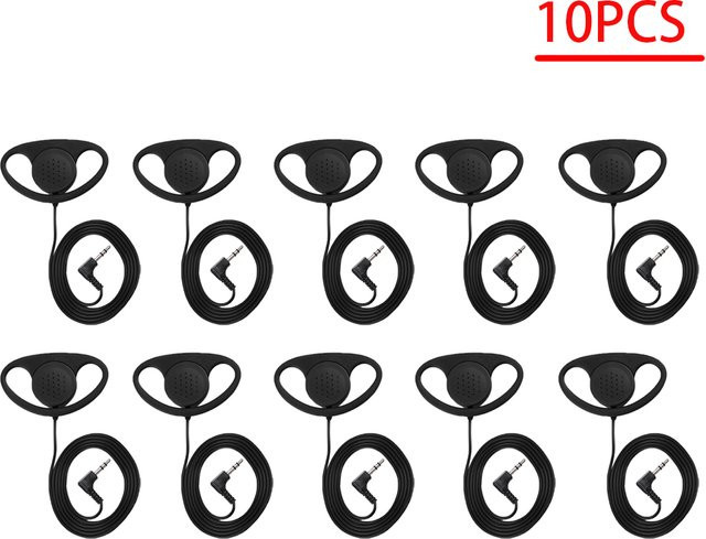 10er Set Occkic D-Form Ohrhaken für In-Ear Kopfhörer, Schwarz, kompatibel mit 3,5mm Klinkenanschluss - Bild 1