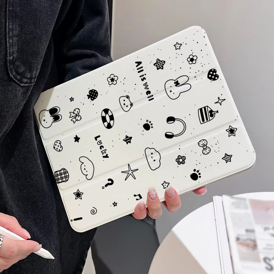 Graffiti-Tischhülle für Apple iPad in Schwarz-Weiß - Bild 1