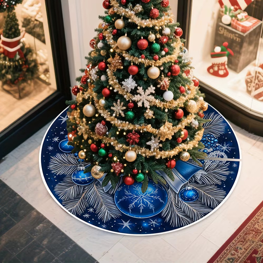 VIKAMA Weihnachtsbaumrock mit Sternenhimmel- und Schneemann-Design in Blau - Bild 5