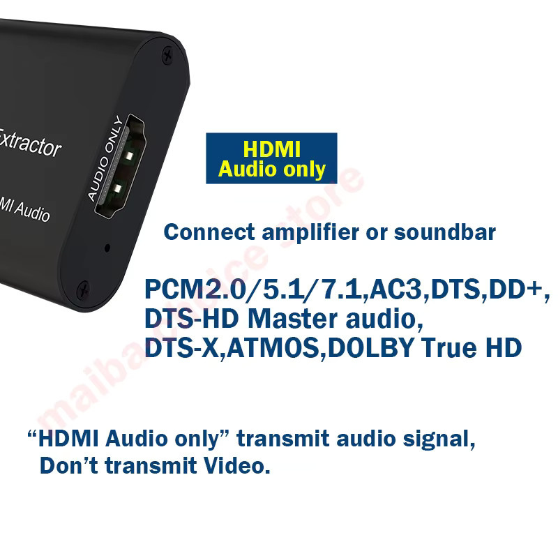Konsenda HDMI ARC Audio-Extraktor Konverter in Schwarz für eARC/ARC zu HDMI Audio mit Unterstützung für CEC, PCM 2.0, 5.1CH und 7.1CH - Bild 3