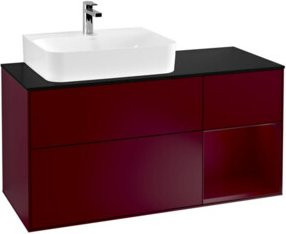 V&B Waschtischunterschrank Finion mit Wandbeleuchtung, Blau Matt, Breite: 120 cm, Tiefe: 50,1 cm, Höhe: 50,1 cm - Bild 1