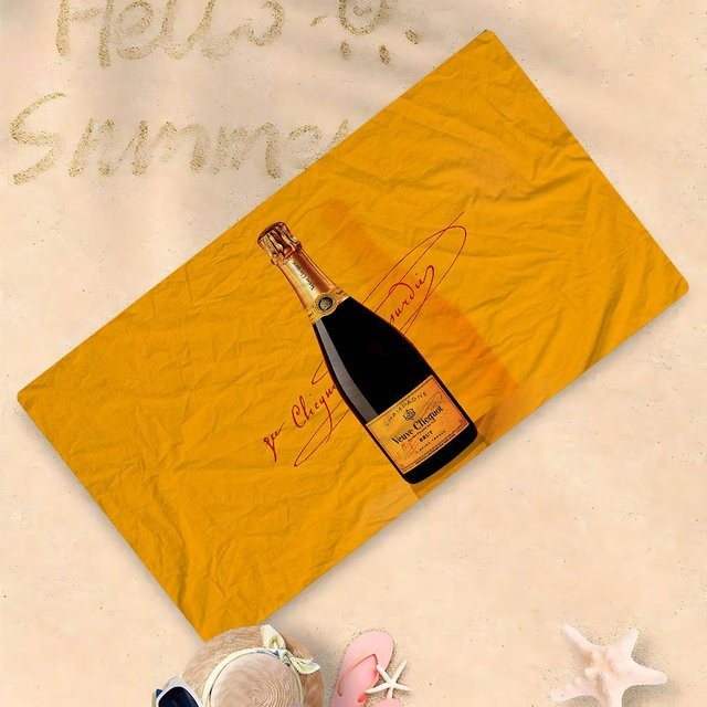 V-Veuve C-clicquot Anime Strandschwimmtuch für Kinder aus Mikrofaser, Gelb, B: 80 cm, H: 130 cm - Bild 1