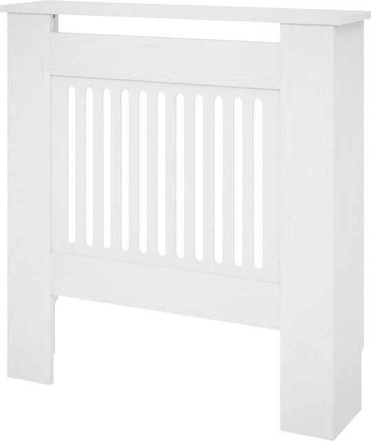 HOMCOM Heizkörperverkleidung mit horizontalen Lamellen in Weiß, B/T/H: 78 x 19 x 81 cm - Bild 1