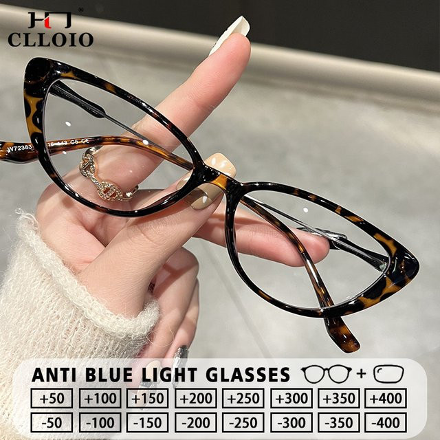 CLLOIO Street Tall Cat Eyes Korrektionsbrille, Damen, Vollrand, TR90, braun - Bild 1
