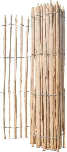 Stiltreu Französischer Premium Staketenzaun Kastanie B: 500 cm, H: 175 cm, Lattenabstand 4-5 cm - Bild 1