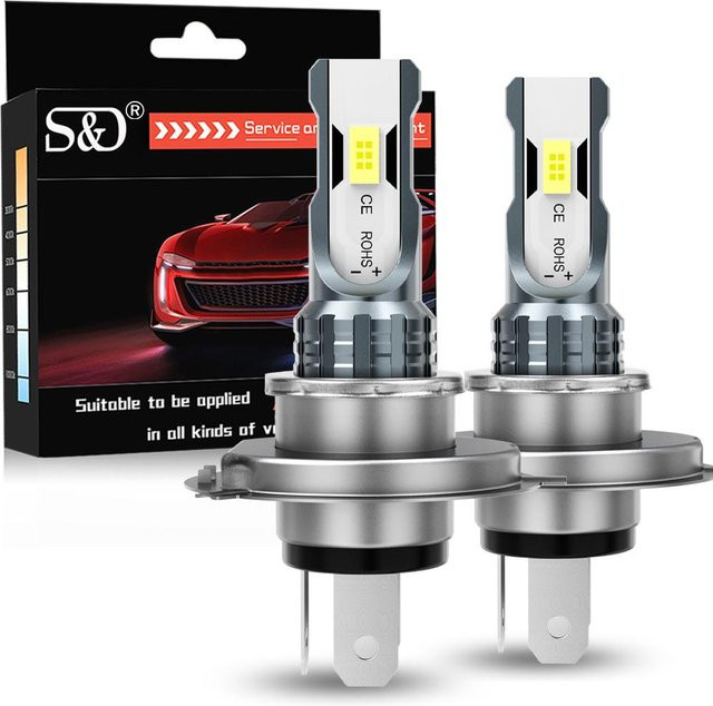 2 Stück Auto LED Nebelscheinwerfer und Tagfahrlichtbirnen H11 H8 H9 H4 H7 9005 HB3 9006 HB4 CSP in Weiß 6000K - Bild 1