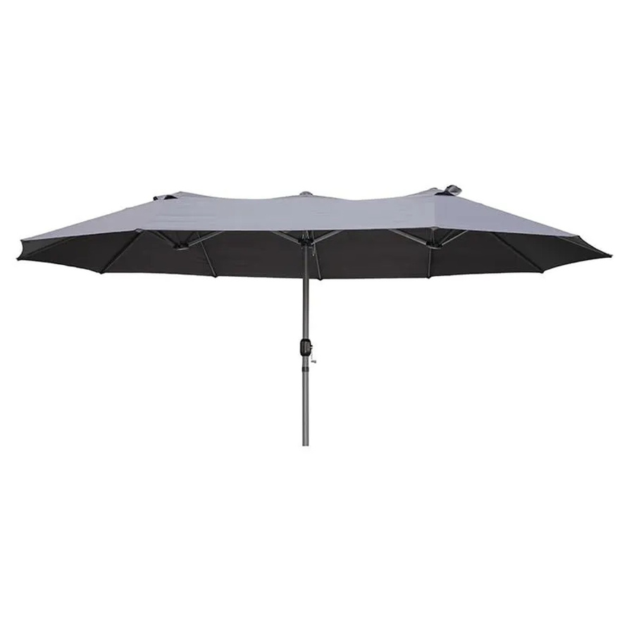 DELUKE Doppel-Sonnenschirm WINDA in Grau, Balkonschirm aus Aluminium und Stahl mit Polyester-Bespannung, Höhe: 265 cm, Breite: 250 cm - Bild 2
