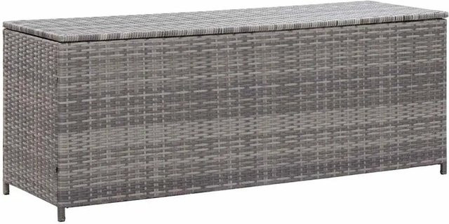 Furnicato Auflagenbox für den Garten in Grau aus Poly Rattan mit pulverbeschichtetem Stahlgestell, B/T/H: 150 x 50 x 60 cm - Bild 1