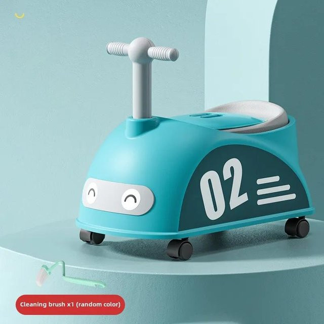 DHDH Tragbares Baby Töpfchen in Autoform mit Rollen und rutschfestem Design, grün/türkis - Bild 1