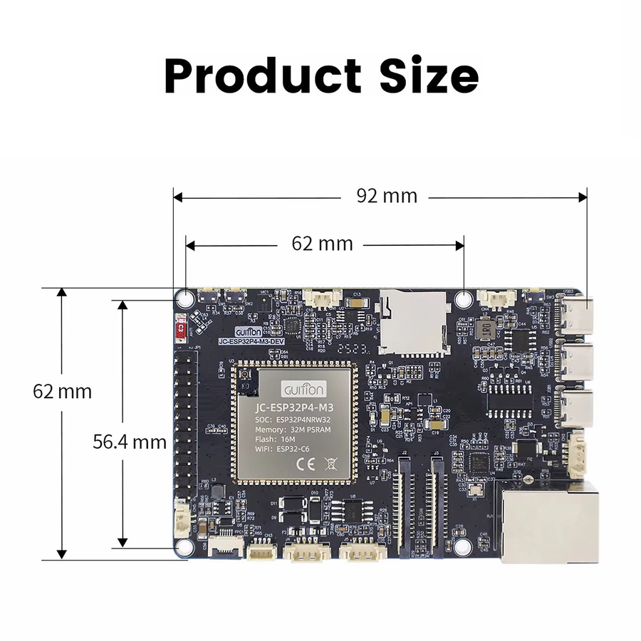 ESP32-P4 Entwicklungsboard mit WiFi6, Bluetooth 5 / BLE und RJ45 Ethernet, 32M PSRAM und 16MB Flash für Arduino IDE - Bild 4
