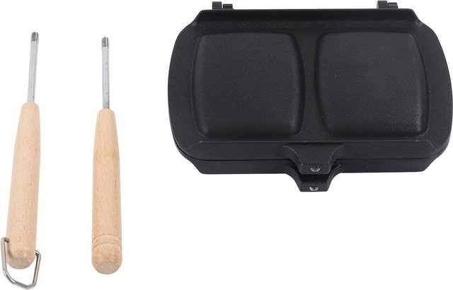 CosyHome Sandwichpfanne Doppelseitige Antihaft-Panini-Maker aus Aluminium mit abnehmbaren Griffen in Schwarz - Bild 1
