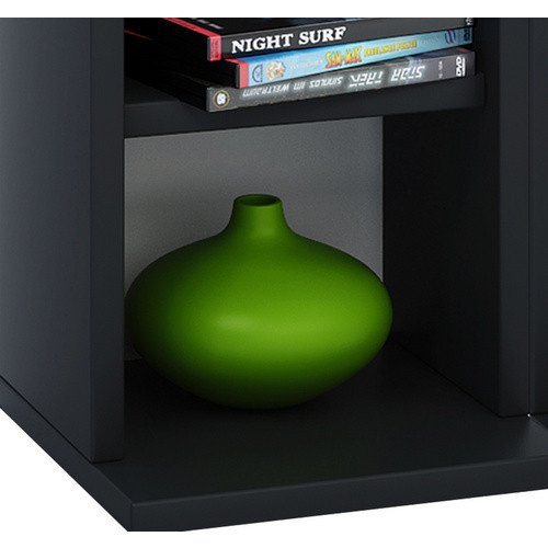VCM Milano CD DVD Regal in Schwarz aus Holzwerkstoff mit 10 variablen Einlegeböden, B: 42 cm, H: 92 cm, T: 20 cm - Bild 2