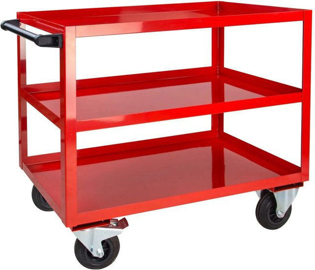PROREGAL Tischwagen mit 3 Etagen in Verkehrsrot, H x B x T: 91 x 50 x 100 cm - Bild 1